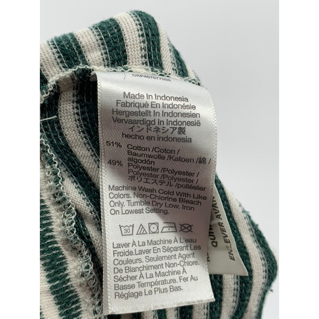 MADEWELL Women's Green-White Striped Saunter Sleep Pajama SZ M