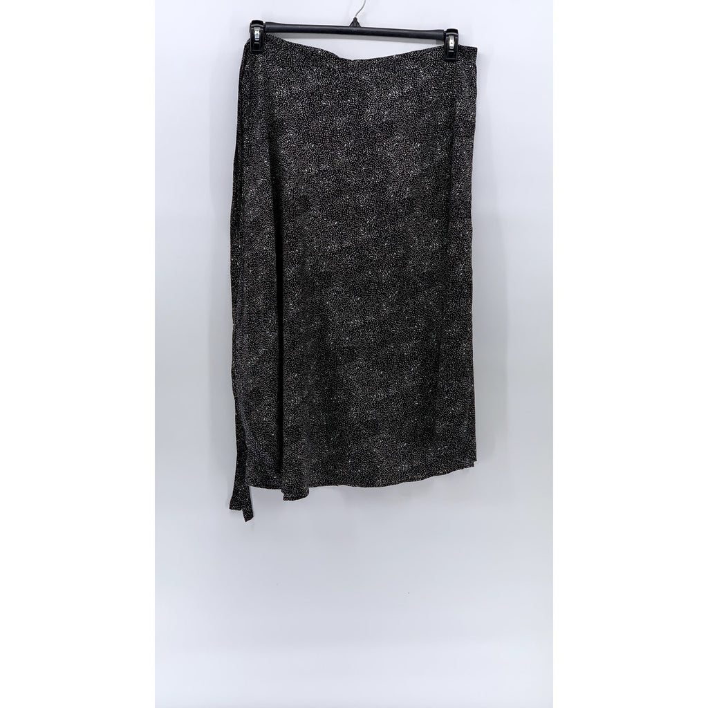 UNBRANDED Women's Black Printed Lightweight Midi Loose Wrap Skirt SZ OS