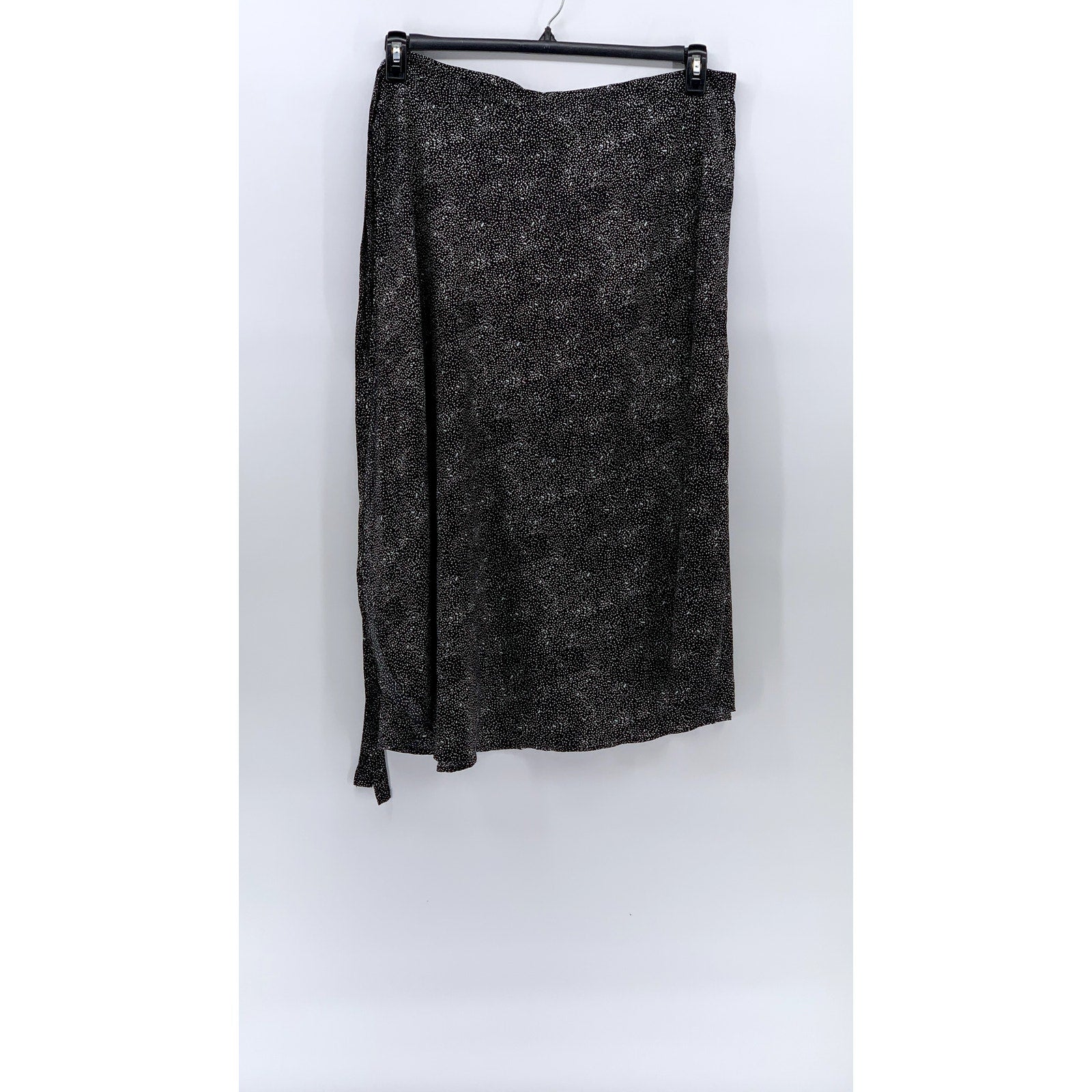 UNBRANDED Women's Black Printed Lightweight Midi Loose Wrap Skirt SZ OS