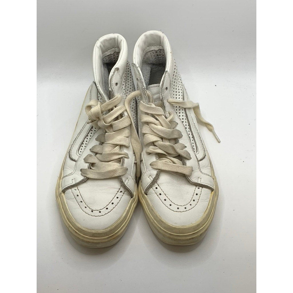 VANS Unisex White Sk8 Hi Top Slim Cutout Sneakers SZ M4.5/W6