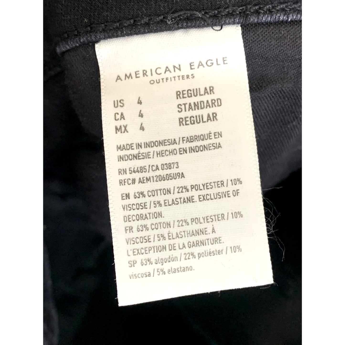AMERICAN EAGLE Women's Black Solid The Dream Denim Skinny High-Waist Jean SZ 4