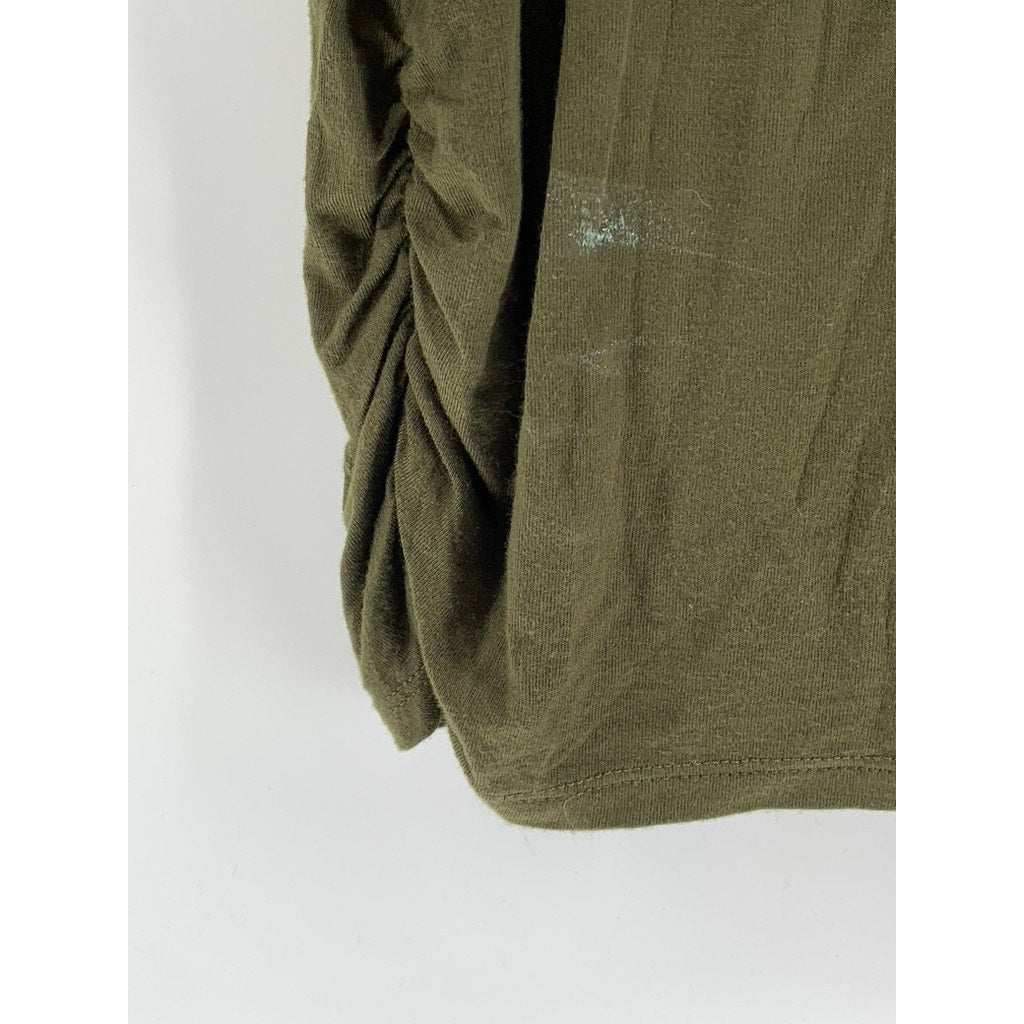 LOVE DELIRIOUS Women's Maternity Green Floral Layered Sheer Top SZ XL