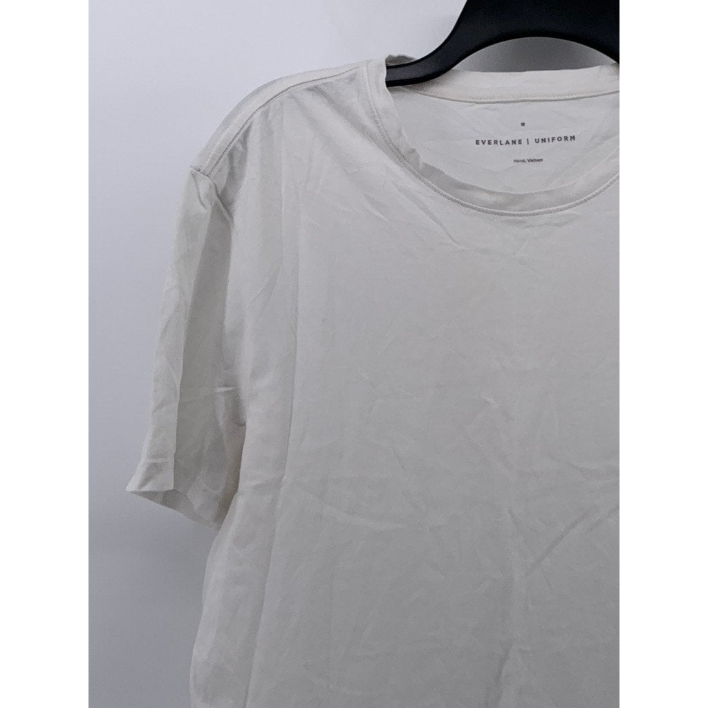 EVERLANE Men's White Organic Cotton Crewneck Short Sleeve Uniform T-Shirt SZ M