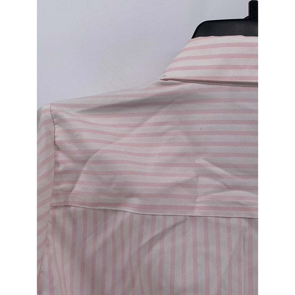 JONES NEW YORK Women's Plus Pink Striped Button-Up Long Sleeve Top SZ 2X