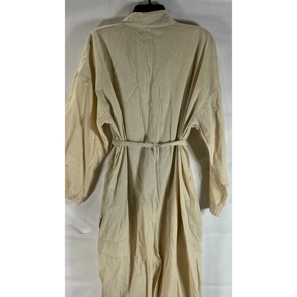 FREE PEOPLE X Revolve Women's Beige Cameron Shirt Tie-Waist One Piece SZ M