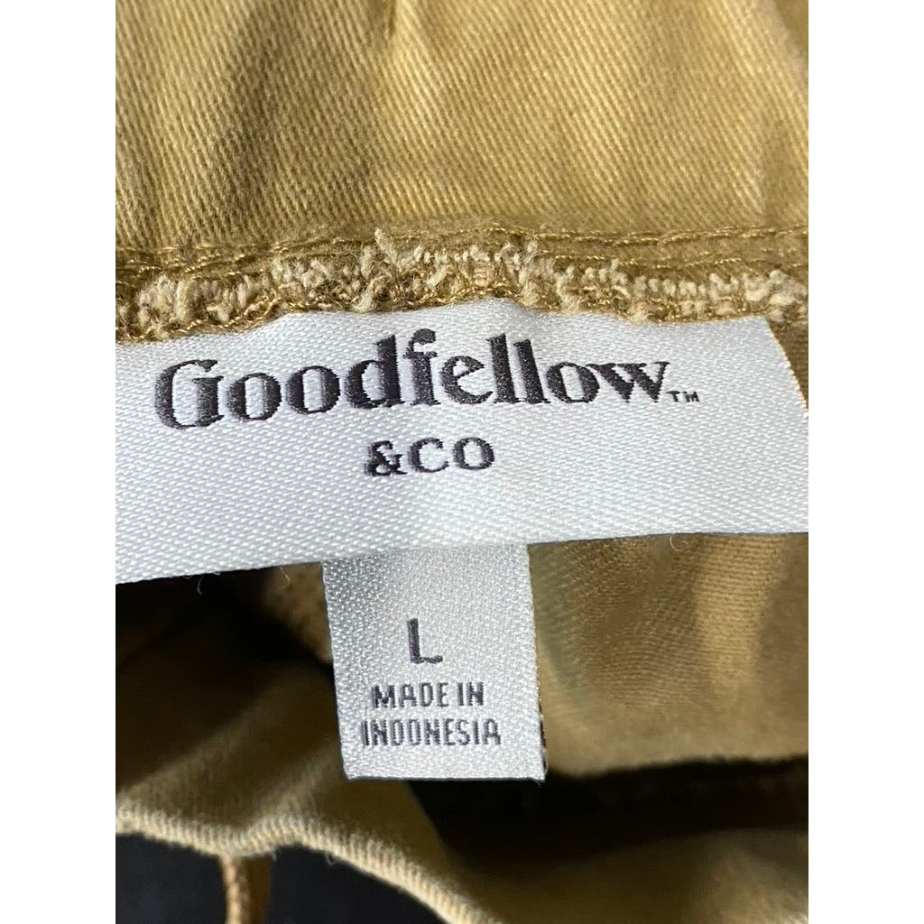 GOODFELLOW & CO Men's Dapper Brown Athletic-Fit Drawstring Pull-On Jogger SZ L