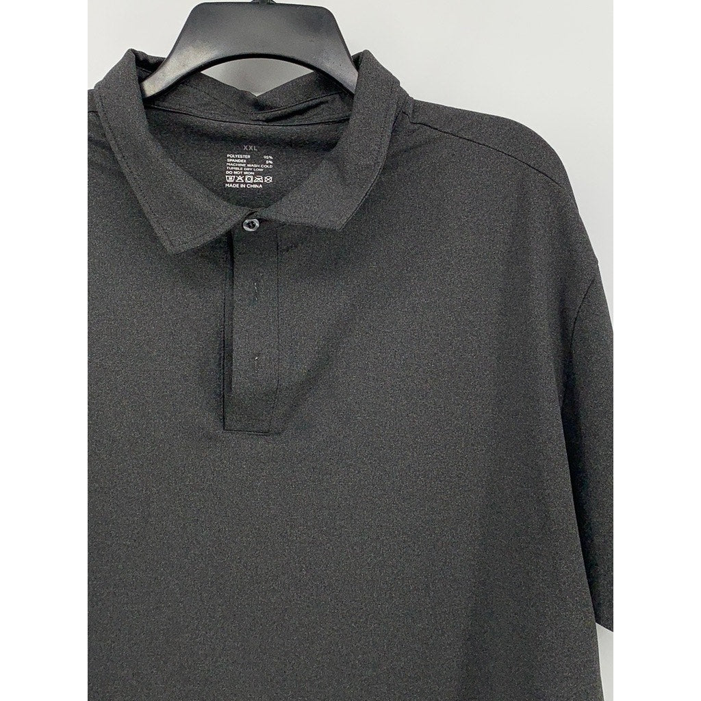 UNBRANDED Men's Charcoal Gray Short Sleeve Regular Fit Polo Shirt SZ 2XL