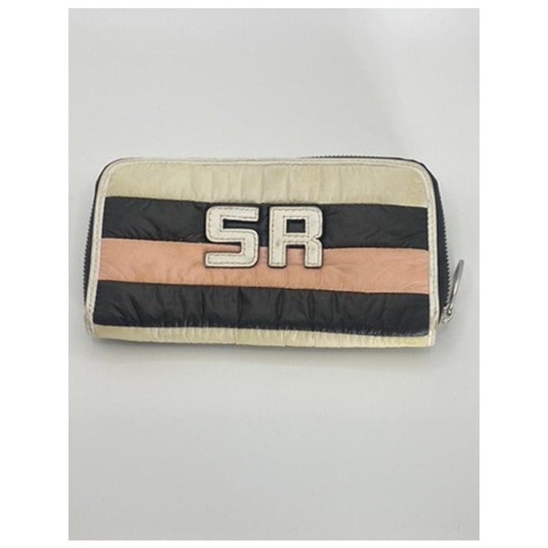 SONIA RYKIEL Women's Beige/Pink/Black Striped Zip-Up Wallet