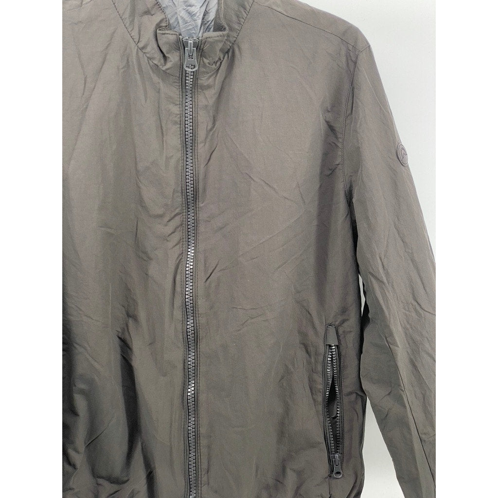 ZARA Men's Gray Zip-Up Stand Collar Bomber Jacket SZ M
