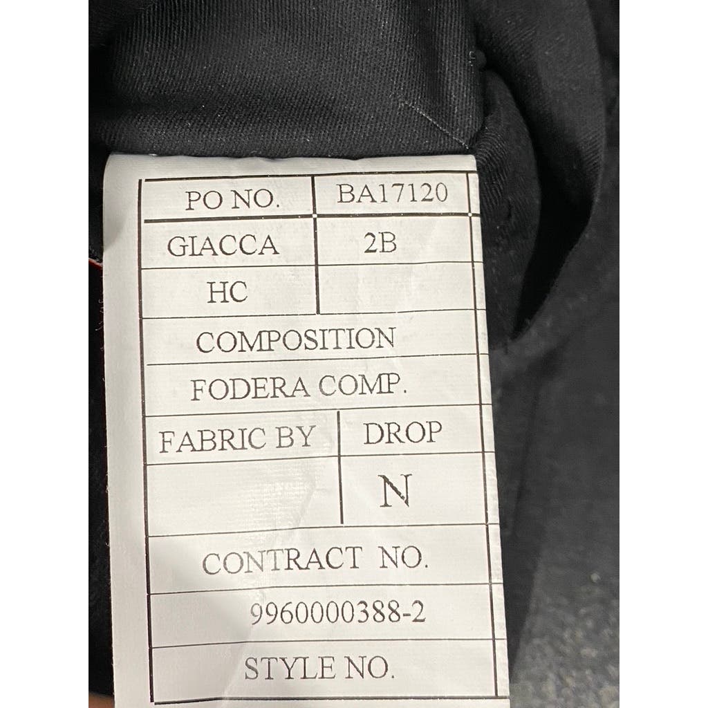 UNBRANDED Men's Black Luxe Flat Front Wool & Cashmere Blend Slim Trousers SZ 34R