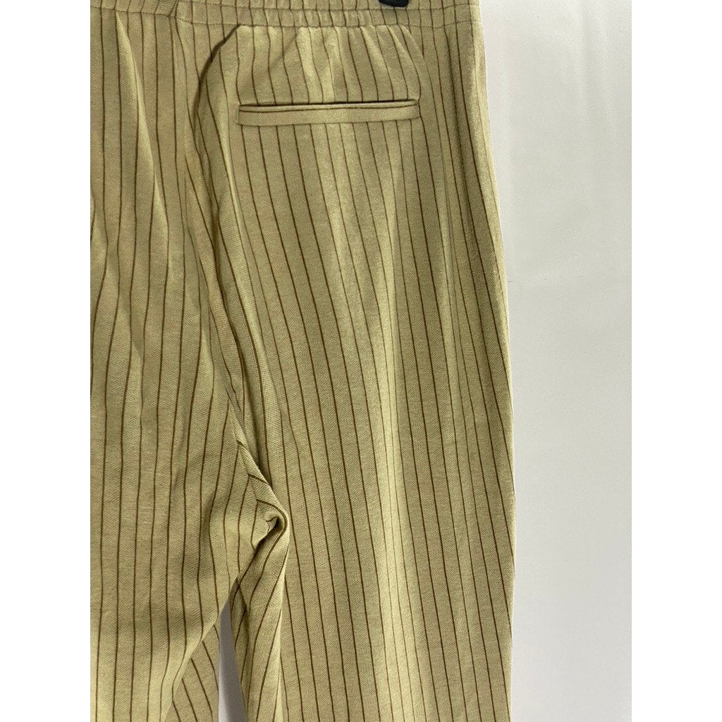 RAG & BONE Women's Beige Pinstripe Straight-Leg Elasticized Waist Pant SZ S