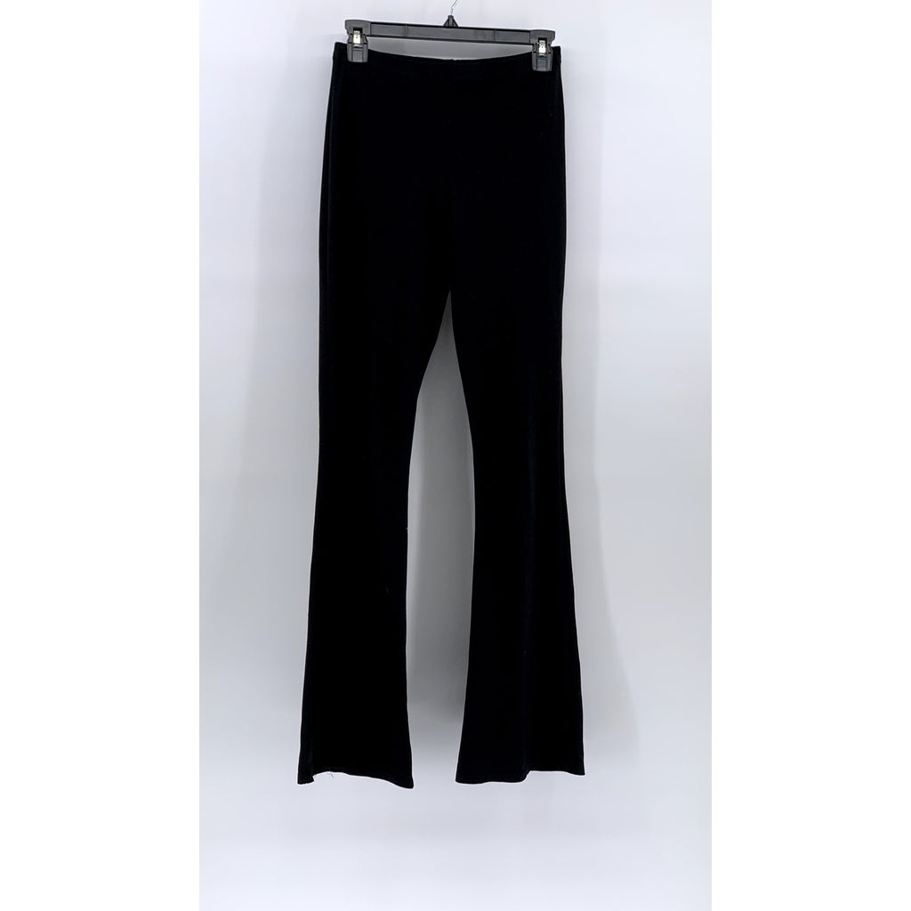 PRETTYLITTLETHING Women's Black Solid Pull-On Straight-Leg Regular-Fit Pant SZ 4