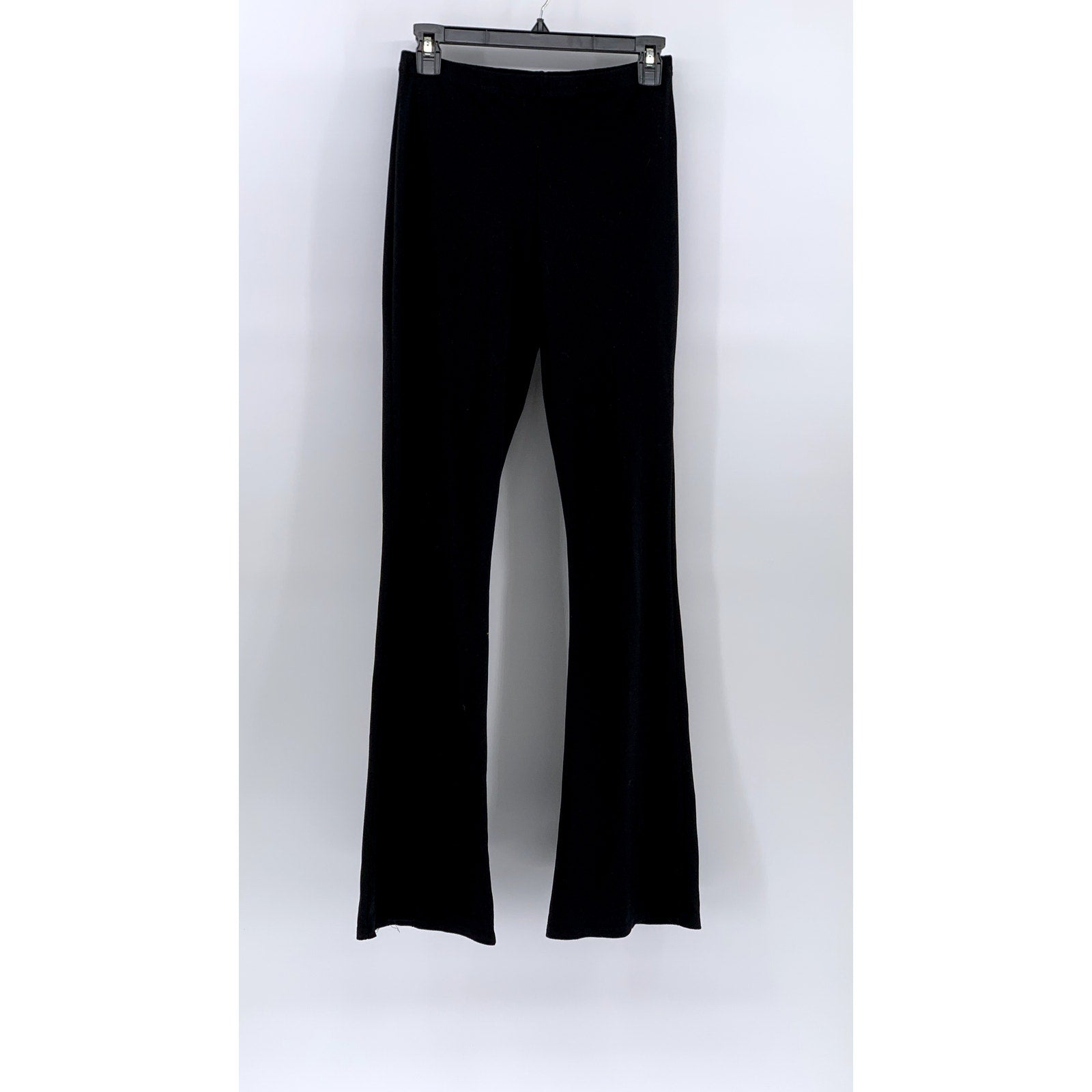 PRETTYLITTLETHING Women's Black Solid Pull-On Straight-Leg Regular-Fit Pant SZ 4