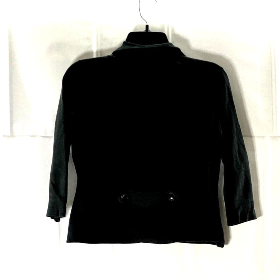 BANANA REPUBLIC Women's y2k Black Silk Blend Button Front Blazer Jacket SZ S