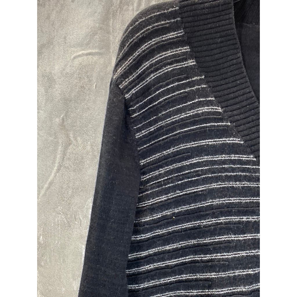 A|X ARMANI EXCHANGE Men's Black Striped V-Neck Pullover Sweater SZ XL