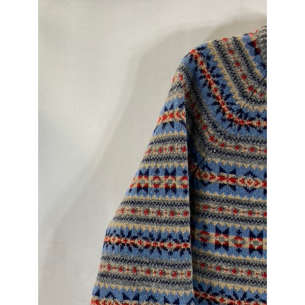 J.CREW Men's Grey Multi Crewneck Lambswool Pullover Sweater SZ M