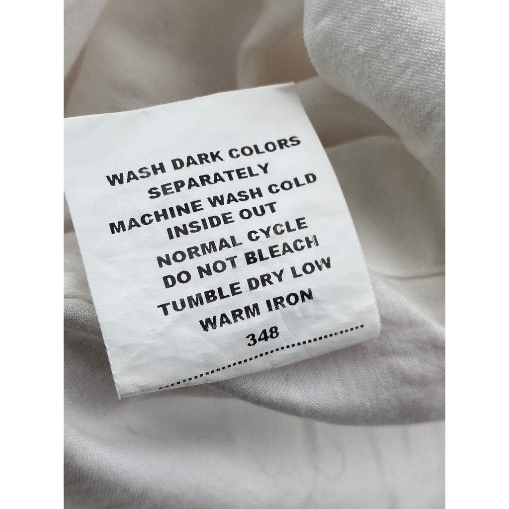 LOUIS PHILIPPE Men's White Solid Button-Up Slim-Fit Long Sleeve Shirt SZ S