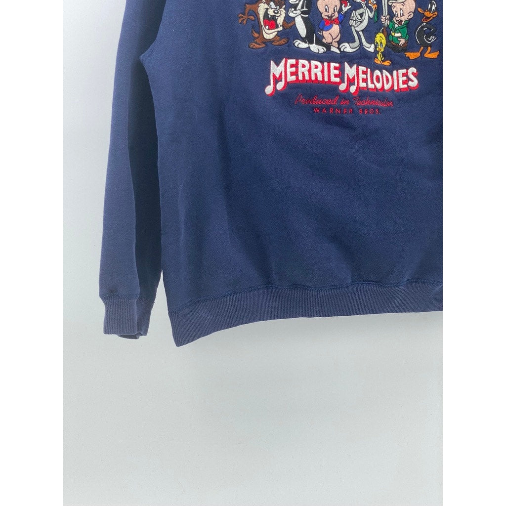 LOONEY TUNES Women’s Vintage Navy Blue Merrie Melodies Graphic Sweatshirt SZ S