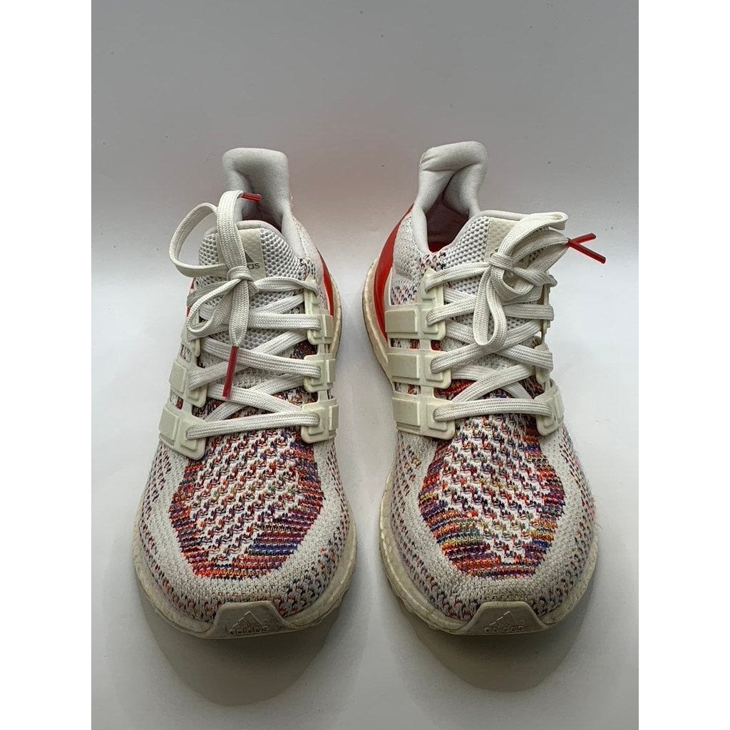ADIDAS Men's White-Multi Knit Ultra Boost Sneakers SZ 9