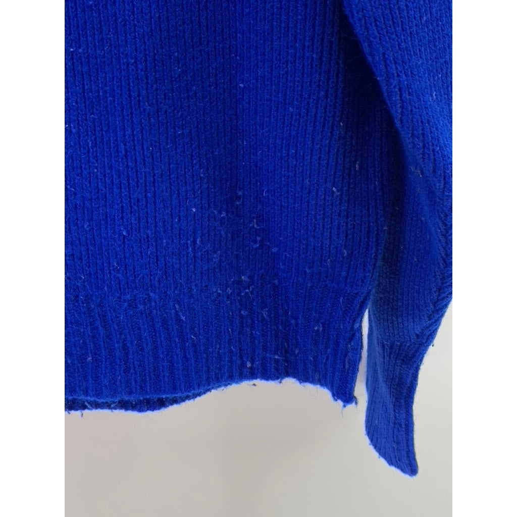 SEARS THE MEN'S STORE Men's Vintage Royal Blue Knit Striped Sweater SZ L