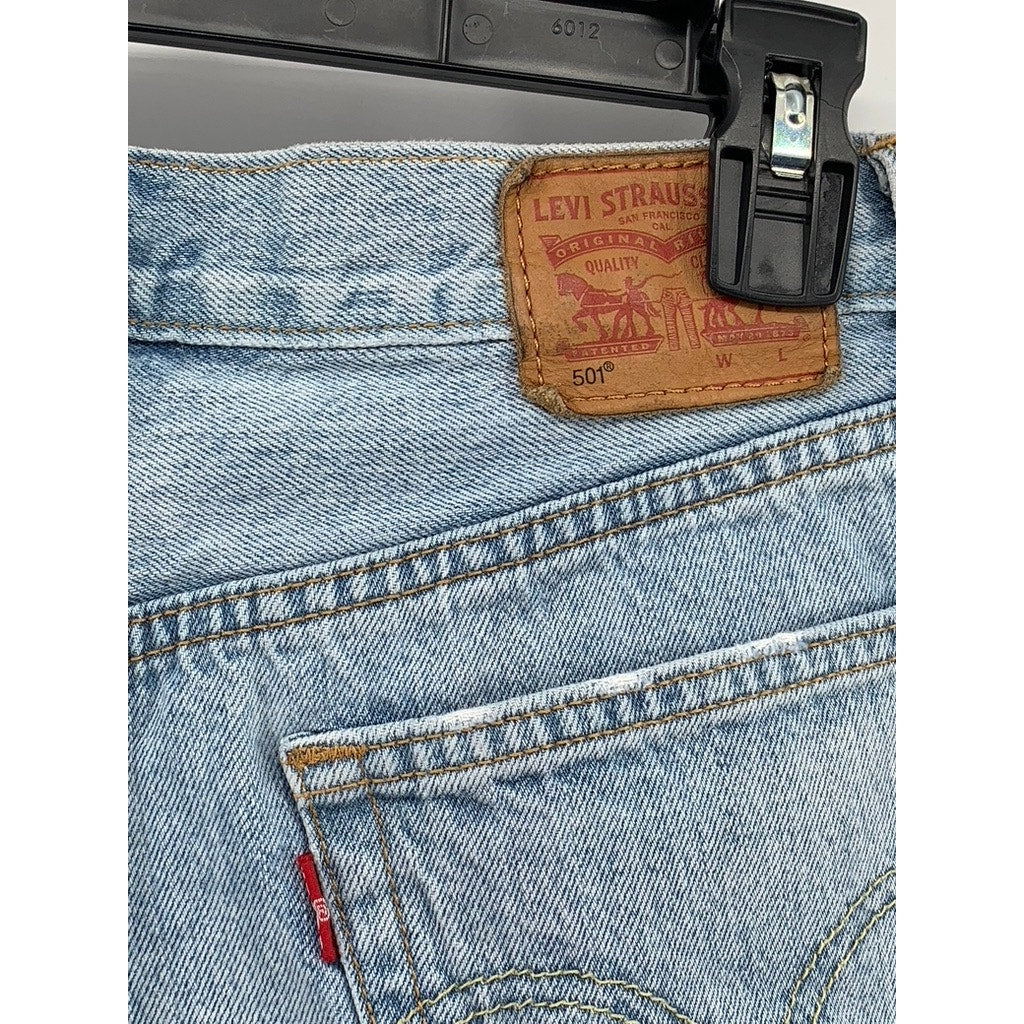 LEVI'S Women's Blue Denim Distressed 501 Shorts SZ 26