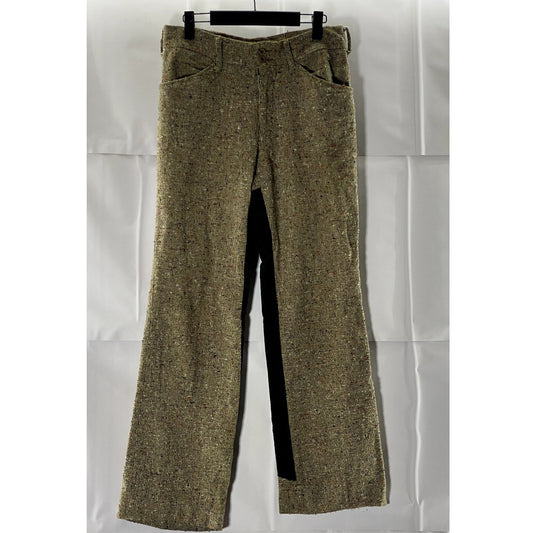 VINTAGE Men's Brown/Multi Tweed Double-Button Straight-Leg Pants SZ 30