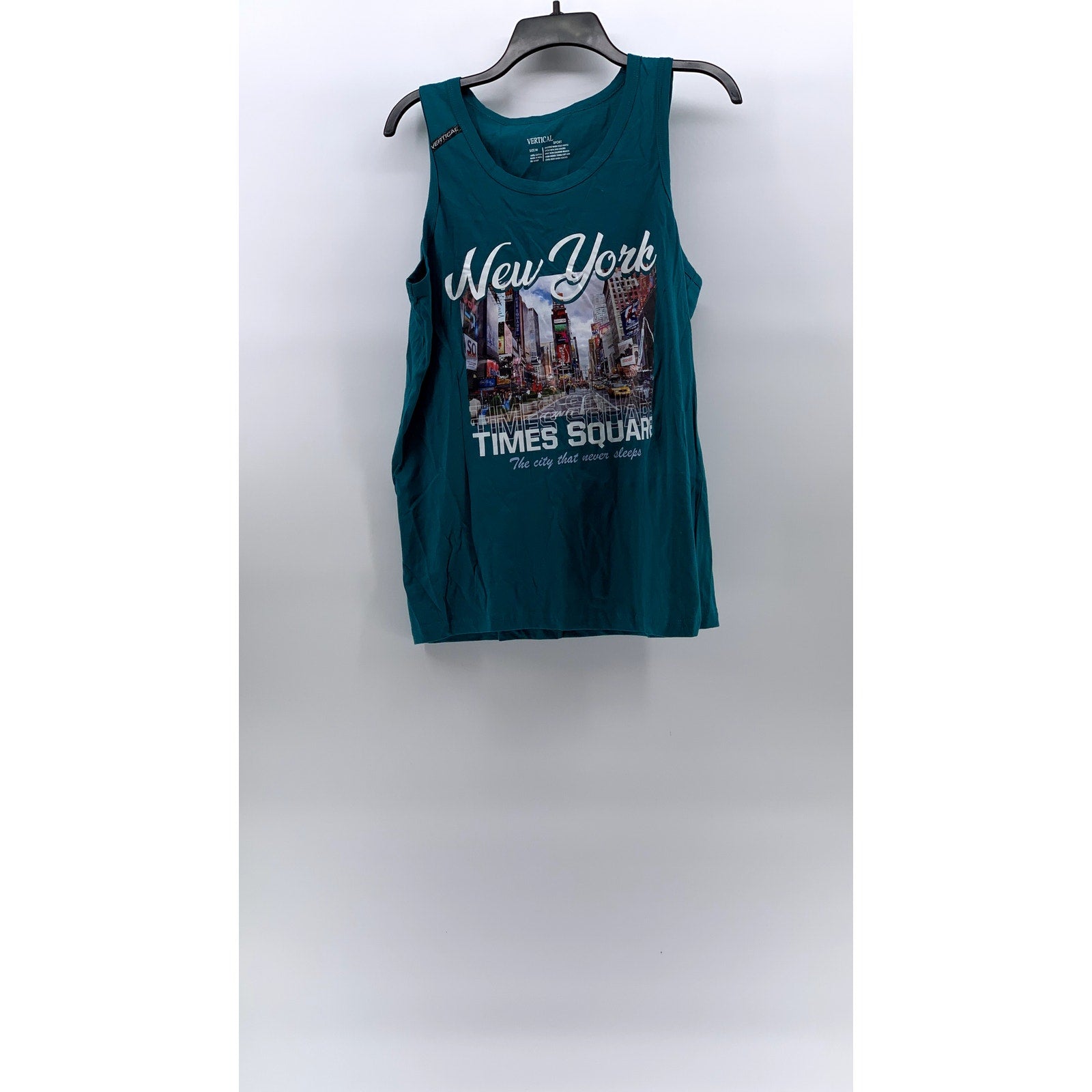 VERTICAL SPORTS Men's Blue New York Times Square Graphic Scoop-Neck Tank SZ M