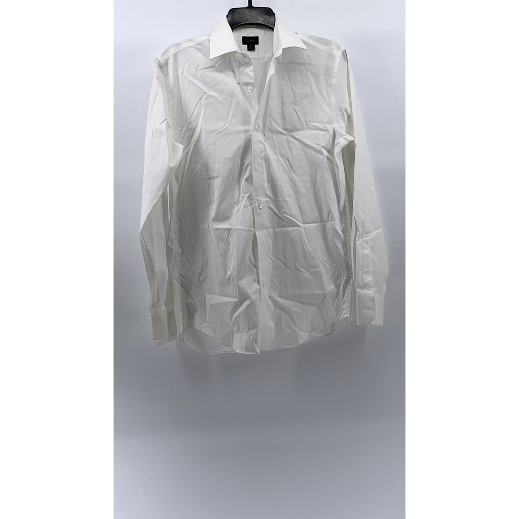 J.CREW Men's White Cotton Poplin Slim-Fit Button-Up Long Sleeve Shirt SZ S