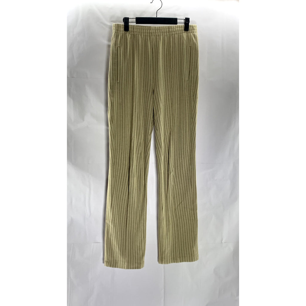 RAG & BONE Women's Beige Pinstripe Straight-Leg Elasticized Waist Pant SZ S