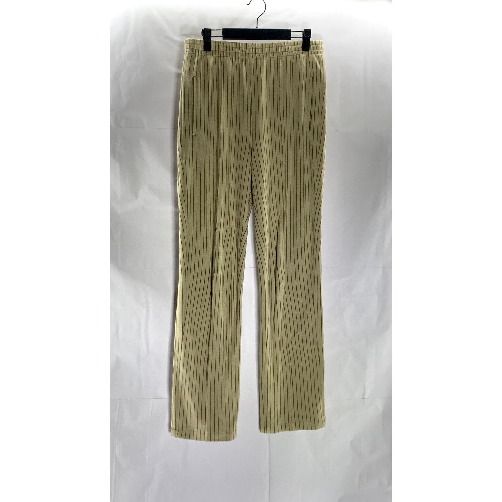 RAG & BONE Women's Beige Pinstripe Straight-Leg Elasticized Waist Pant SZ S