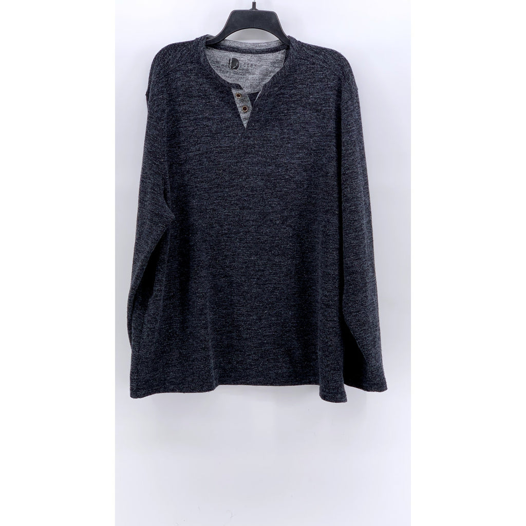 NICOBY Men's Navy Heather Long Sleeve Henley Shirt SZ XXL