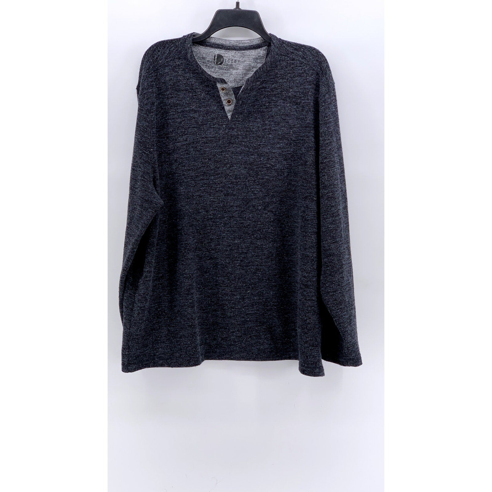 NICOBY Men's Navy Heather Long Sleeve Henley Shirt SZ XXL
