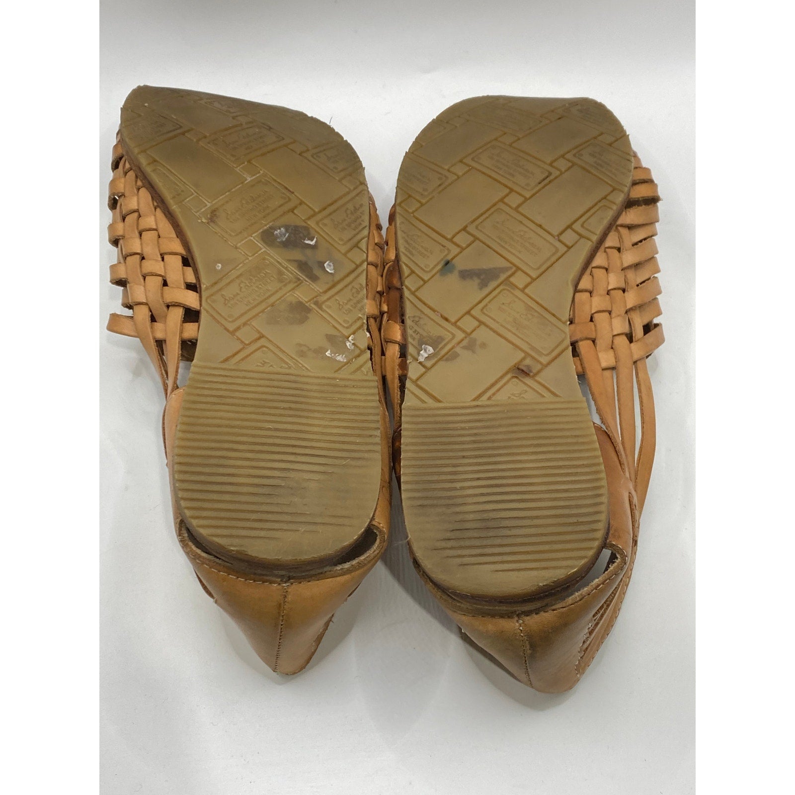 SAM EDELMAN Women's Brown Leather Avianna Lace-Up Huarche Flats SZ 8.5