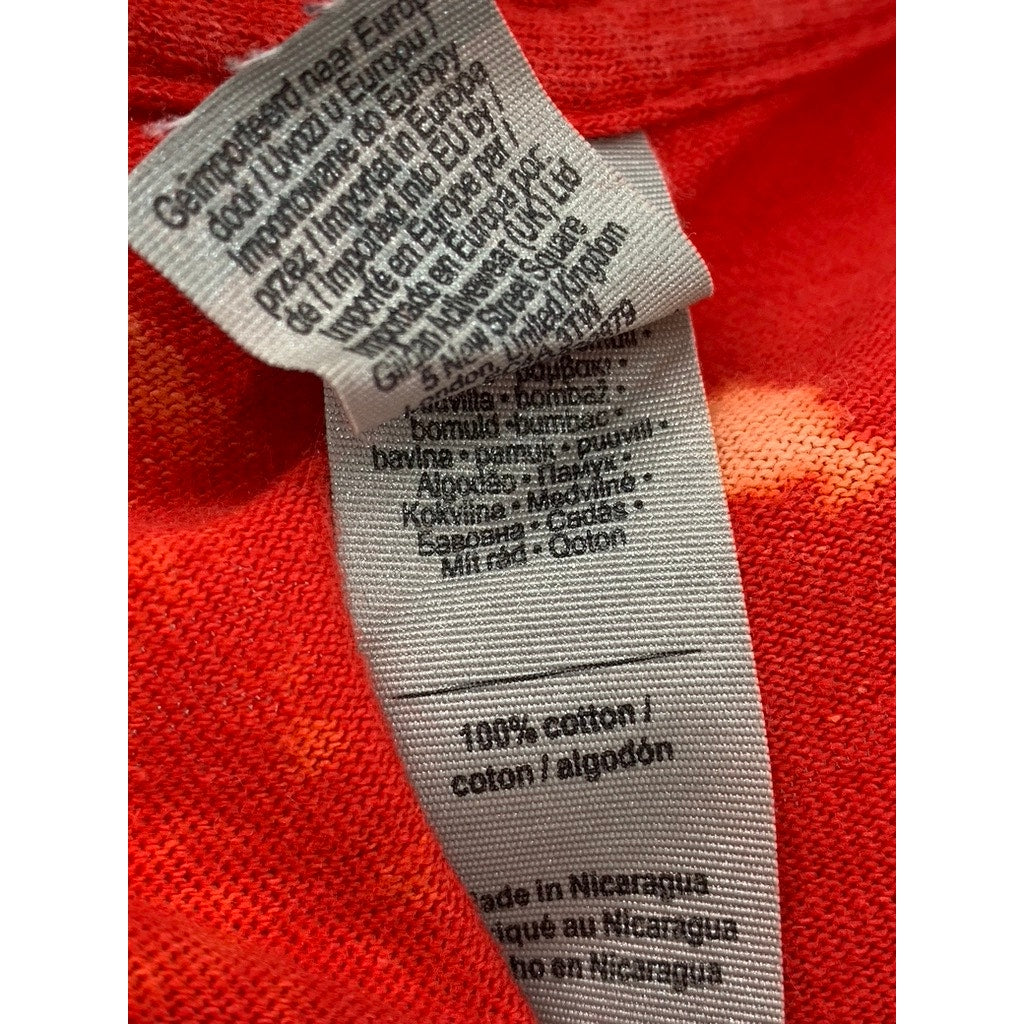 GILDAN Men's Red Tie-Dye Heavy Cotton Graphic T-Shirt SZ XL