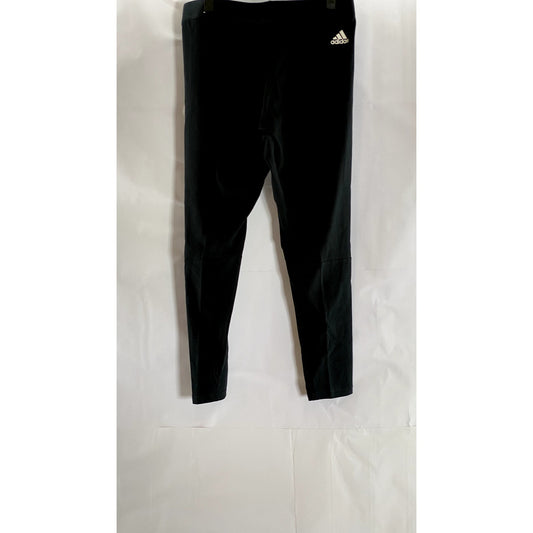 ADIDAS Women's Black/White Essential Linear Pull-On Tights SZ L