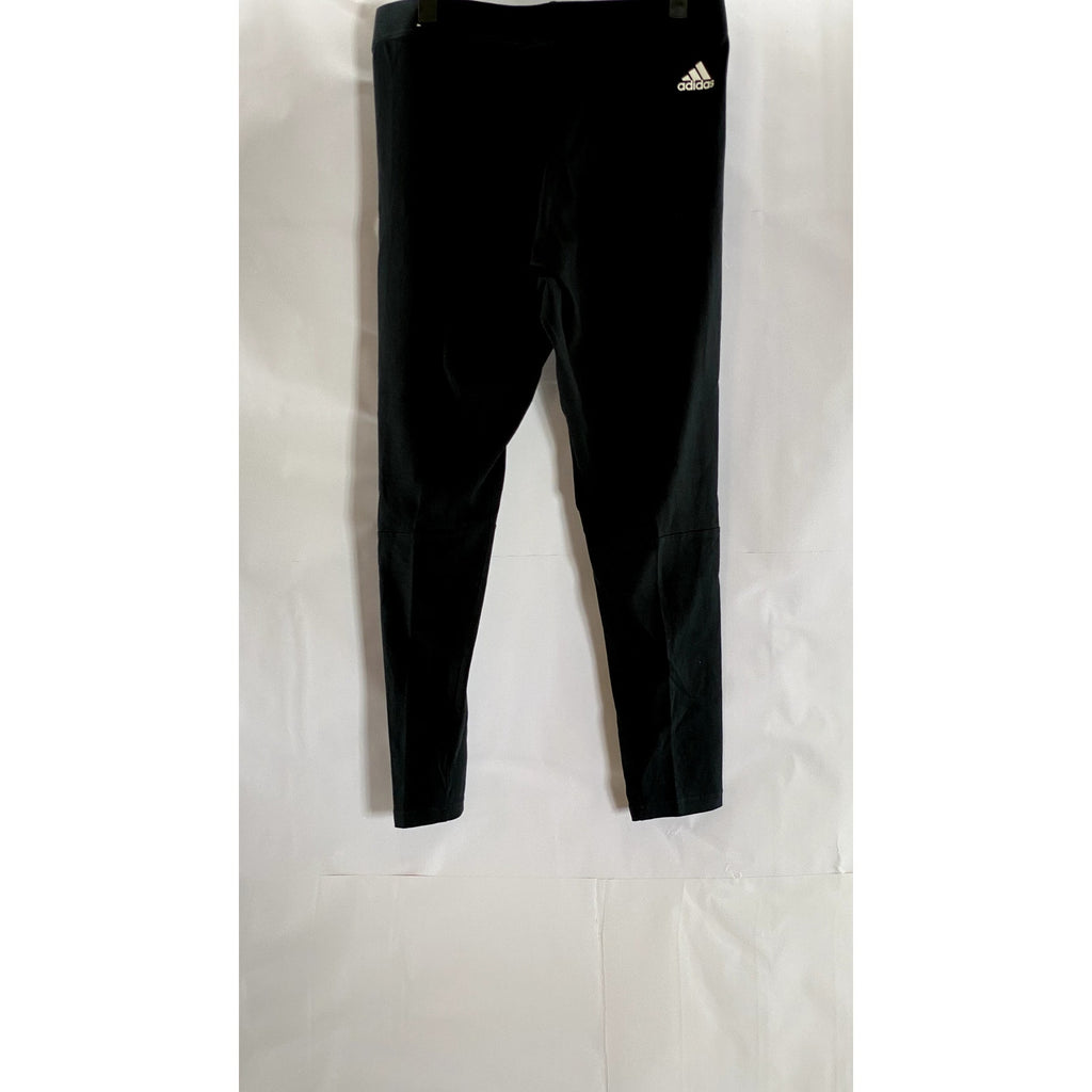 ADIDAS Women's Black/White Essential Linear Pull-On Tights SZ L