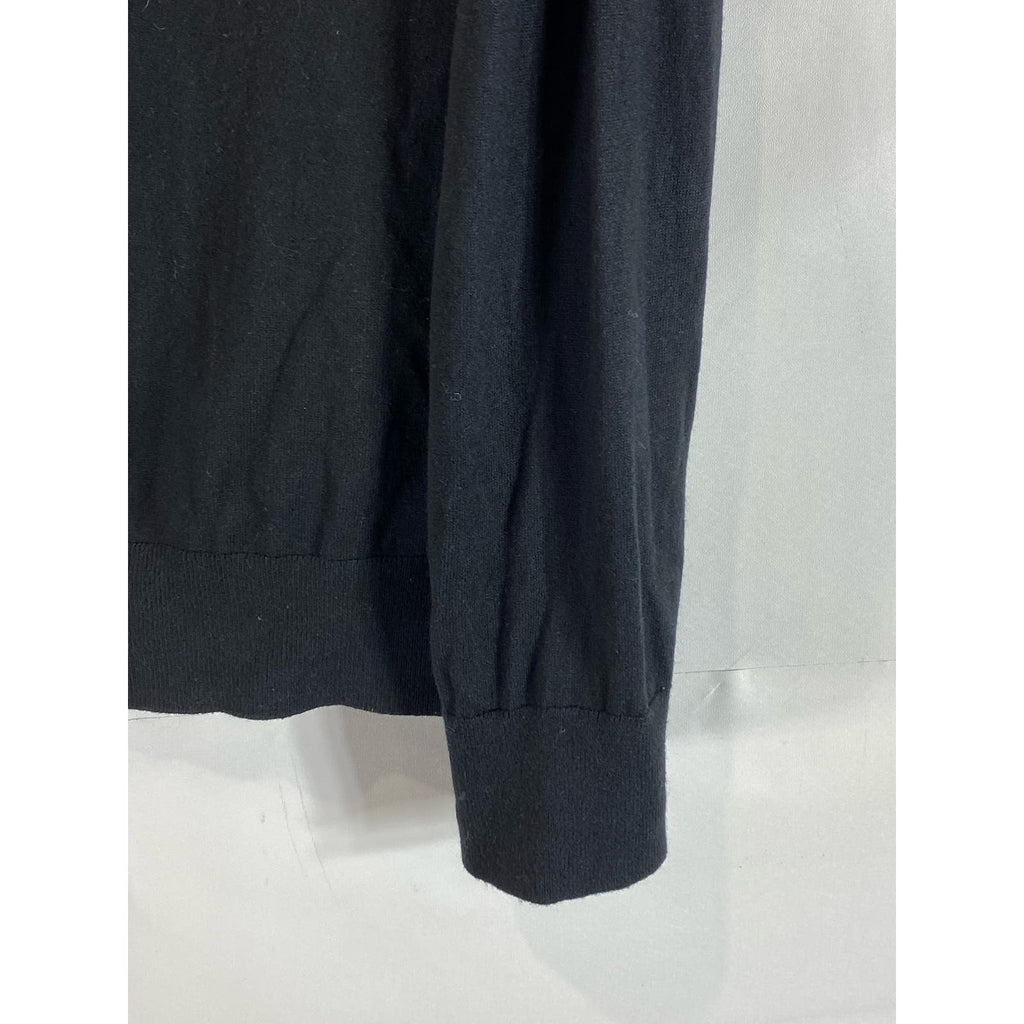 BANANA REPUBLIC Men's Black Solid V-Neck Luxury Blend Pullover Sweater SZ XL