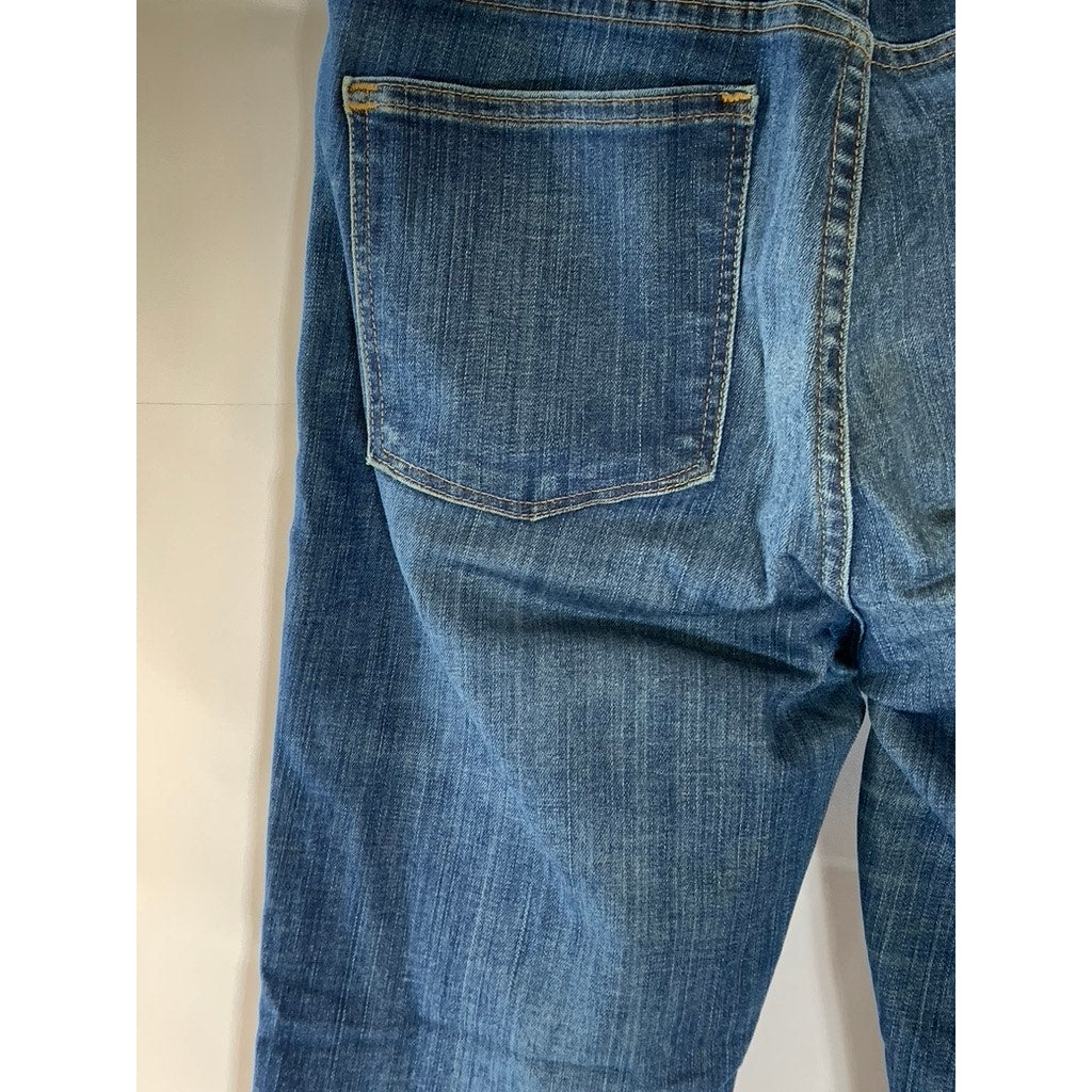 MADEWELL Women's Blue High Riser 10" Skinny Skinny Distressed Hem Jean SZ 28