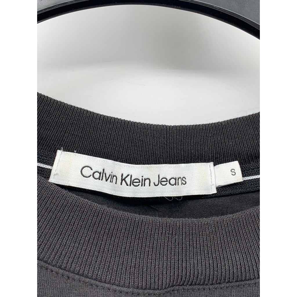 CALVIN KLEIN JEANS Women's Black Logo Institutional Baby T-Shirt SZ S