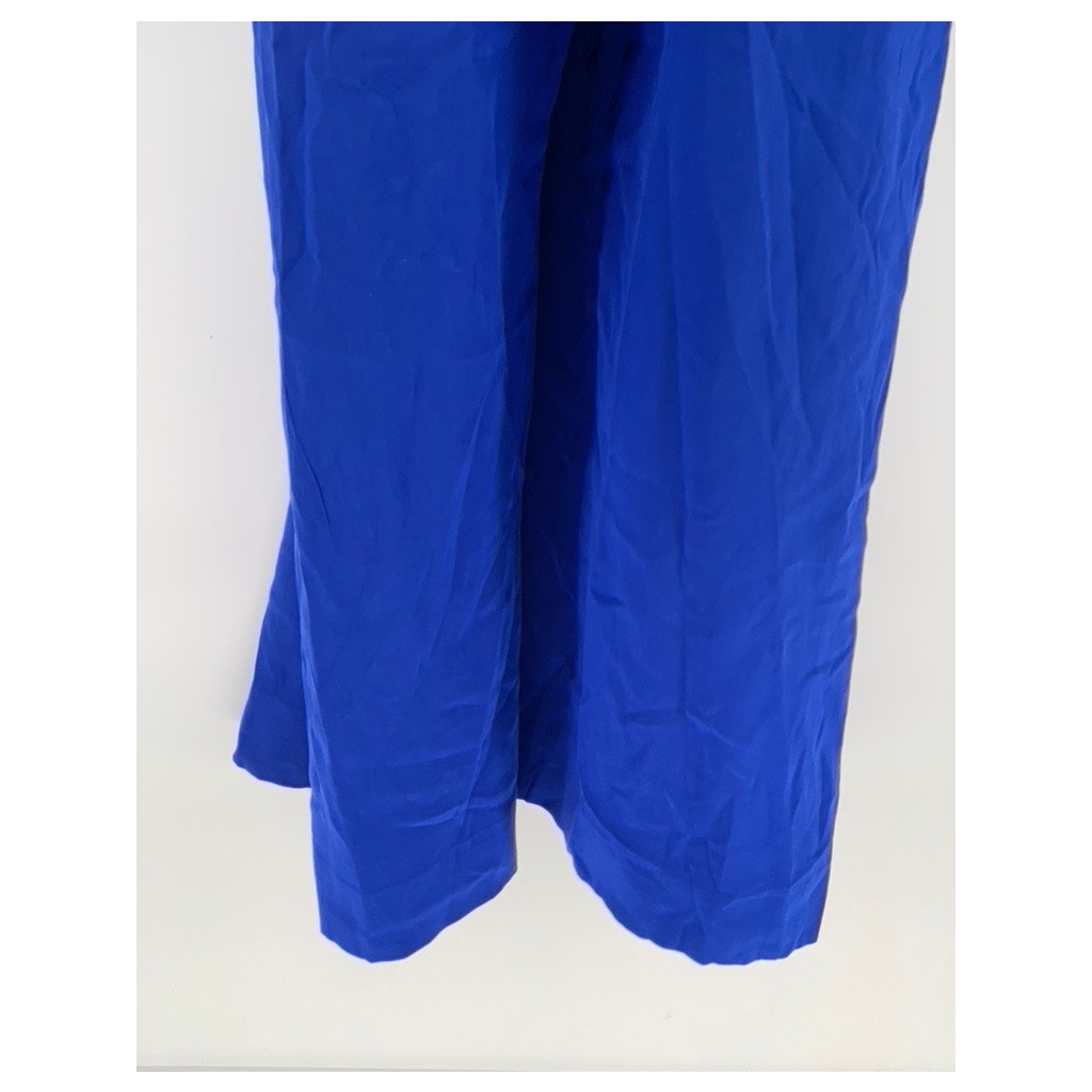 DIANE VON FURSTENBERG Women's Royal Blue V-Neck Sleeveless Halter Jumpsuit SZ 10