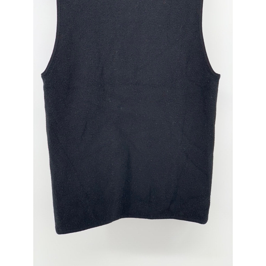 THEYSKENS' THEORY Women's Black Knit Slit Crop Top SZ P