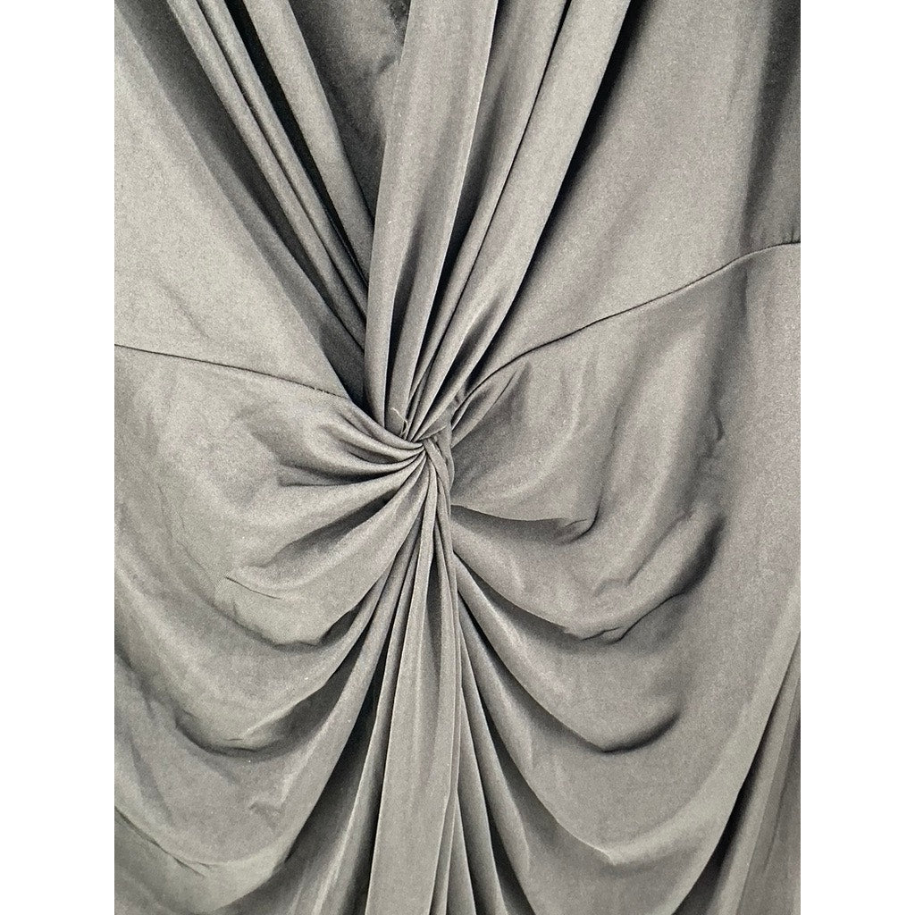 BOOHOO Women's Black Ruched Long Sleeve Dress SZ 14