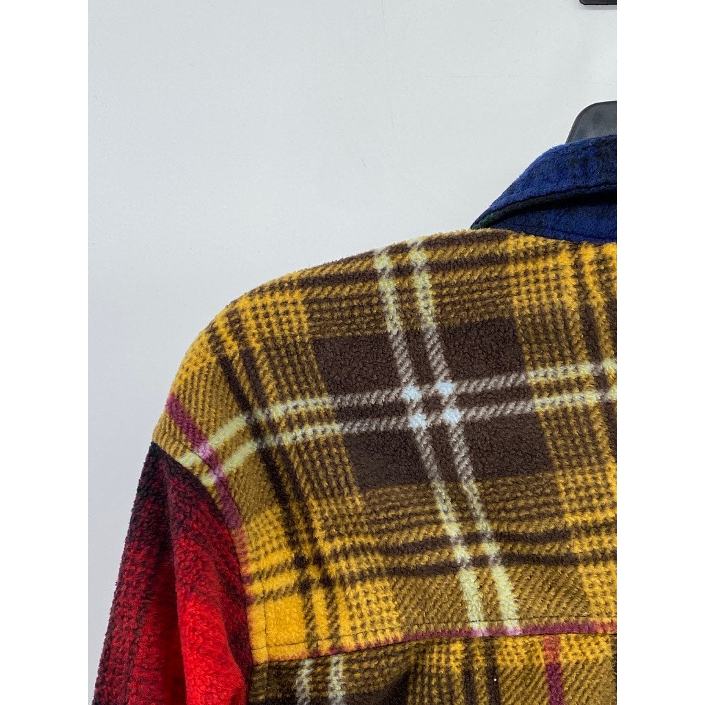 JUST POLLY New York Women’s Multi-Color Flannel Plaid Button-Up Shirt SZ L
