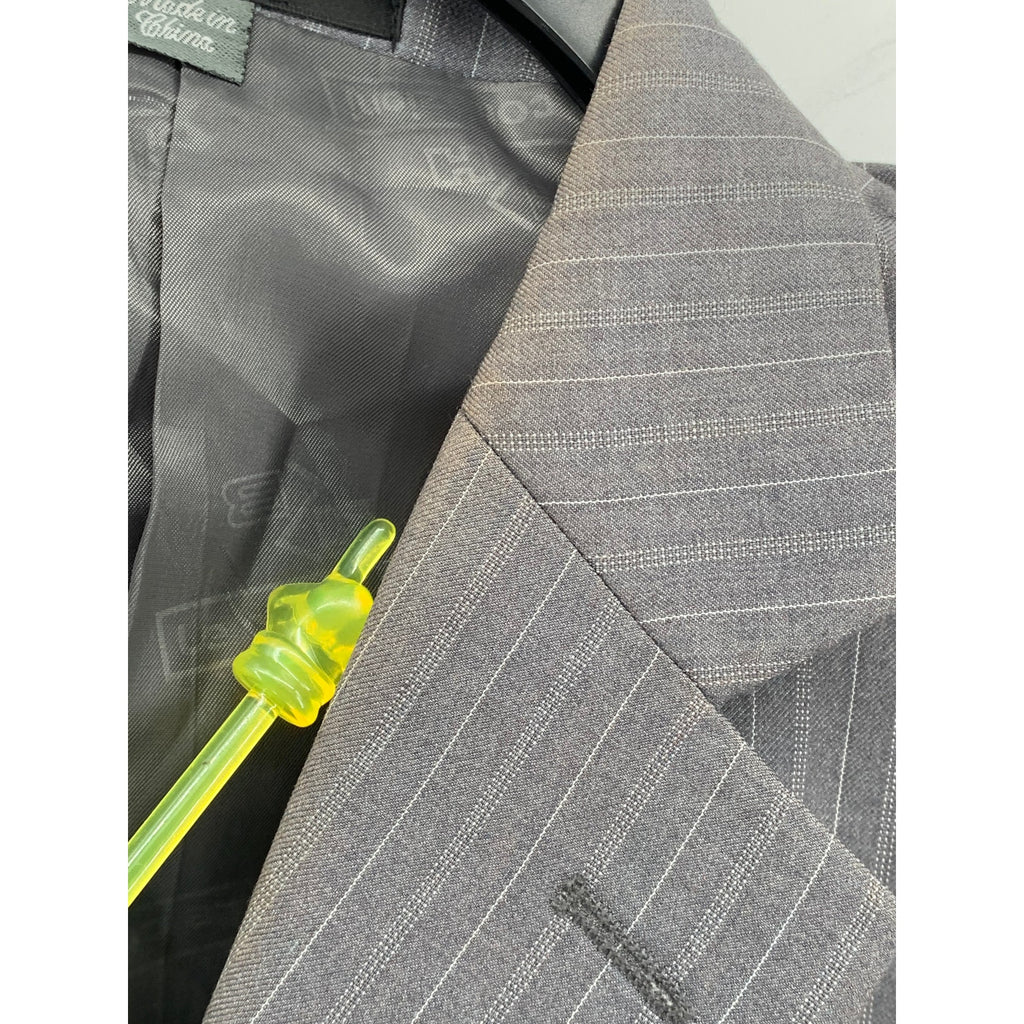 LE COLLEZIONI Men's Dark Gray Striped Three-Button Notch Collar Blazer SZ 42S