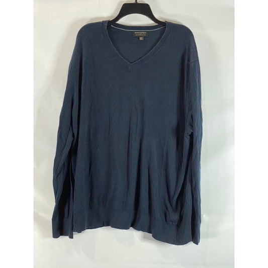 BANANA REPUBLIC Men's Navy Luxe Performance V-Neck Pullover Sweater SZ 2XL