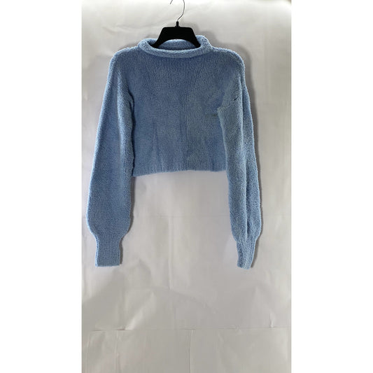 MOM MADE Women's Light Blue Knit Mock-Neck Pullover Sweater SZ S