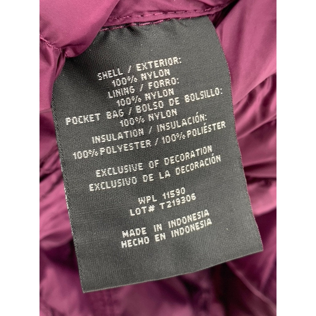 32 DEGREES HEAT Women's Maroon Puffer Zip-Up Vest SZ XL