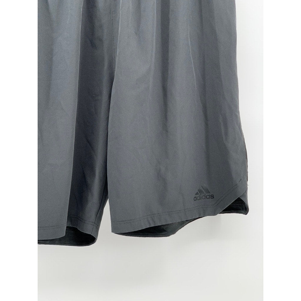 ADIDAS Men's Gray Solid Basketball Shorts SZ M