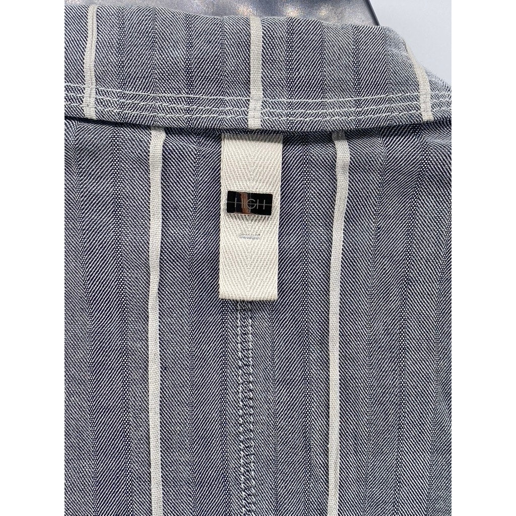 HIGH USE Women's Dark Gray Striped Two-Button Tie-Back Long Sleeve Blazer SZ 30