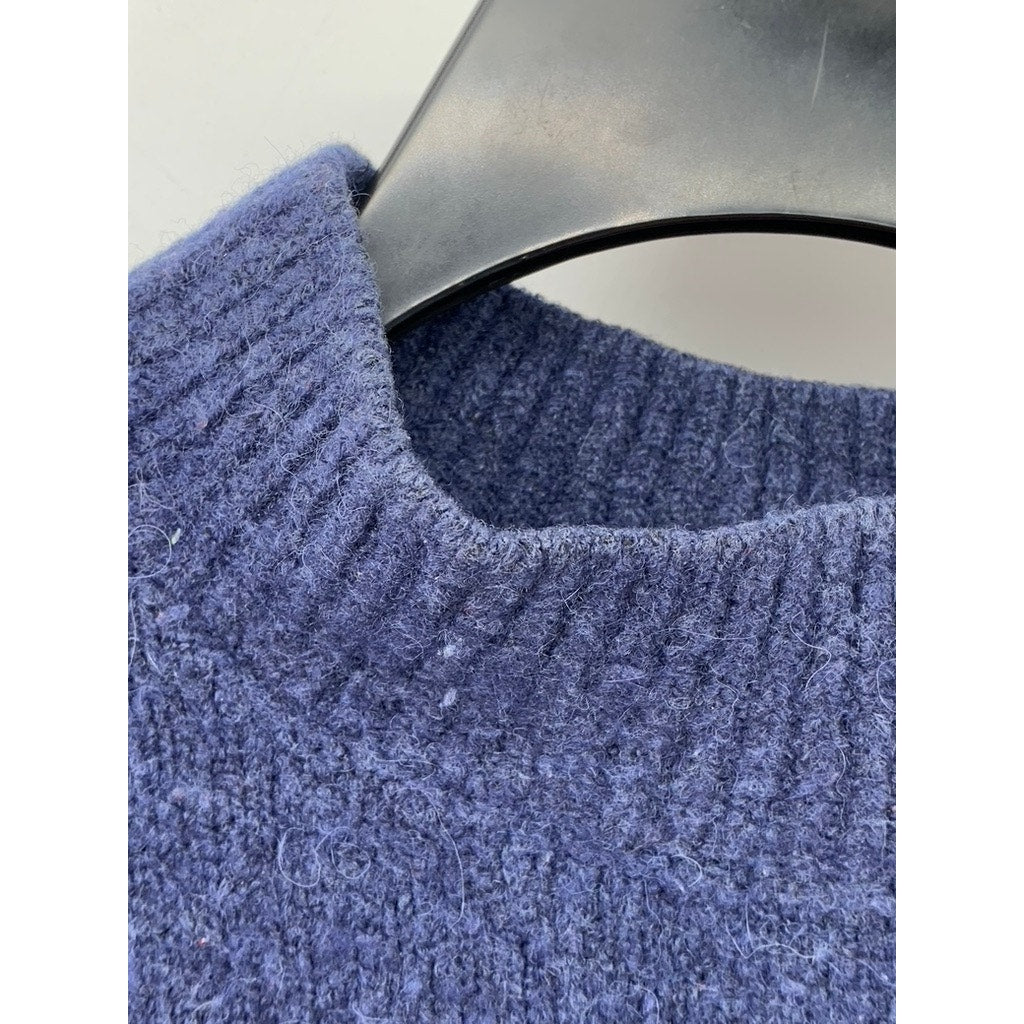 & OTHER STORIES Women's Navy Wool-Blend Knit Mock-Neck Sweater SZ S